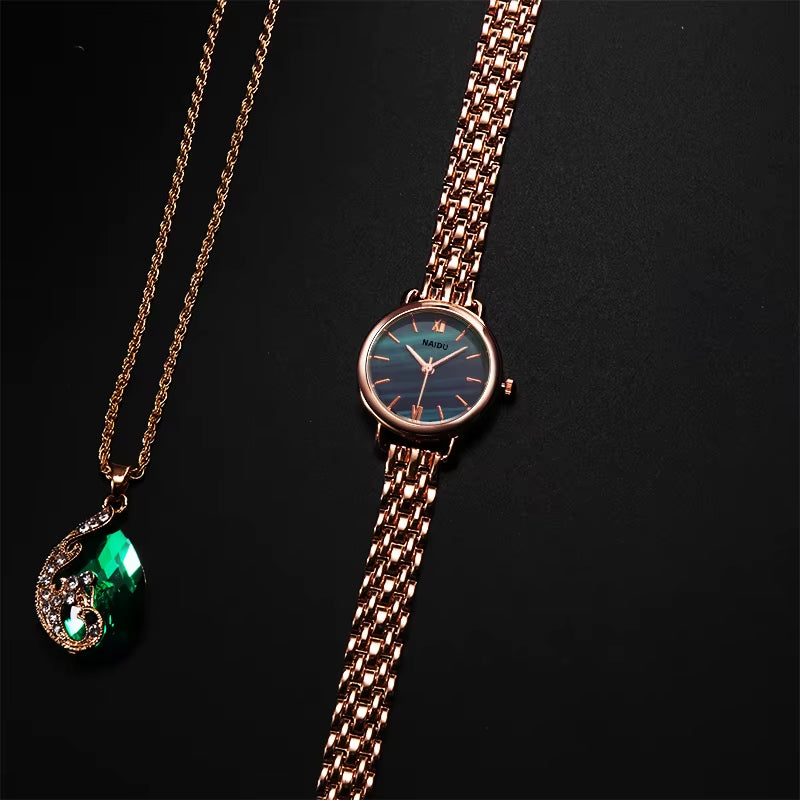 Women Watches New NAIDU Rose Gold Silver Ladies Bracelet Watch Womens Quartz Dress Wristwatch Feminino Reloj Mujer Kol Saati