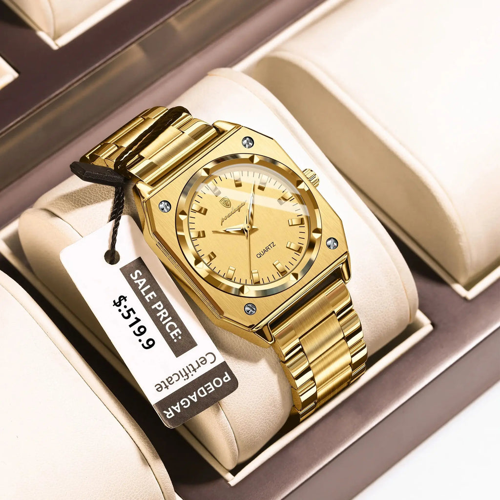 Luxury Elegant Square Ladies Watch Waterproof Luminous Watch for Woman Stainless Steel Quartz Women'S Watches Reloj+Box
