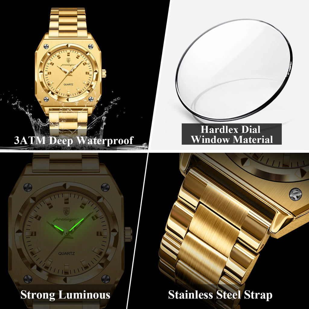 Luxury Elegant Square Ladies Watch Waterproof Luminous Watch for Woman Stainless Steel Quartz Women'S Watches Reloj+Box