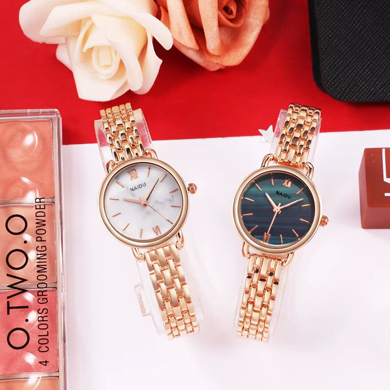 Women Watches New NAIDU Rose Gold Silver Ladies Bracelet Watch Womens Quartz Dress Wristwatch Feminino Reloj Mujer Kol Saati