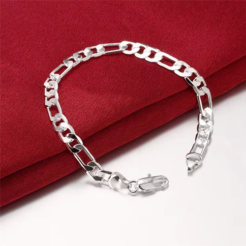 925 Sterling Silver 4Mm/6Mm Classic Man Women Bracelet for Wedding Engagement Party Fashion Jewelry
