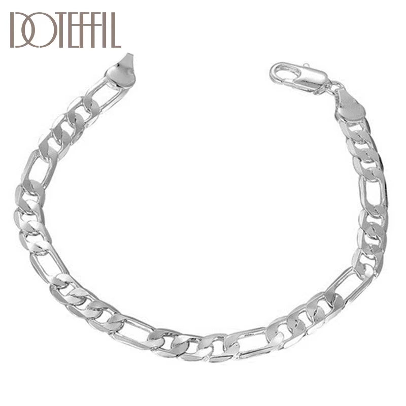 925 Sterling Silver 4Mm/6Mm Classic Man Women Bracelet for Wedding Engagement Party Fashion Jewelry