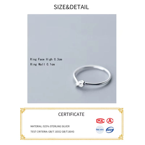 45-49Mm Knot Finger Women Ring 925 Sterling Silver Minimalist Rings for Women 925 Silver Fine in Jewerly Rings Woman